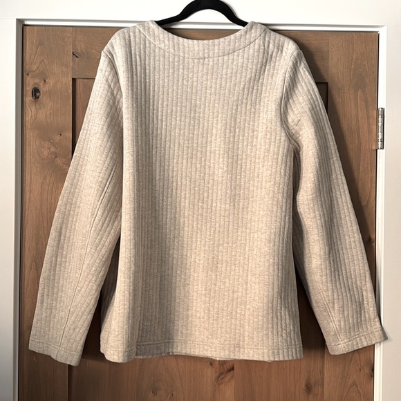 NWT Pure Jill Button Front Cardigan Ribbed Knit Jacket‎ Neutral Womens XLT Basic - Picture 3 of 14